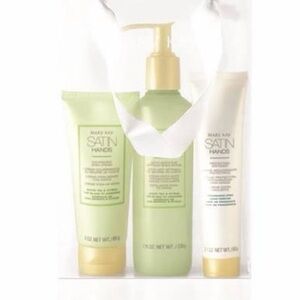 Mary Kay Satin Hands Trio with Green and Cream Accents